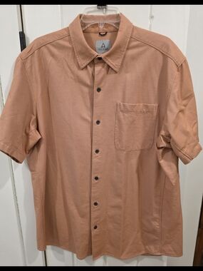 Ascend Mens Short Sleeve Button-Down Shirt - Dusty Rose